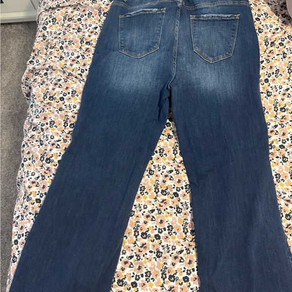 Risen Cropped Distressed Blue Women's Jeans - Picture 3 of 3